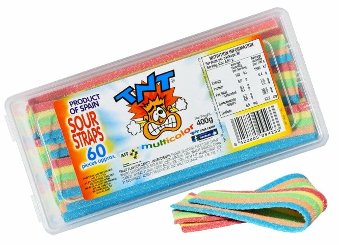 TNT Sour Mini Multicoloured Straps 60 Piece 4 TNT Sour Mini Multicoloured Straps 60 Piece - Image 2