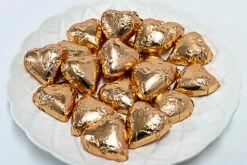 Hearts - Milk Chocolate Hearts In Rose Gold Foil 350g -SUNSHINE CONFECTIONERY Shop HeartsRoseGold15