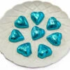 Hearts - Milk Chocolate Hearts In Aqua Blue Foil 350g