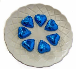 Hearts - Milk Chocolate Hearts In Electric Blue Foil 350g
