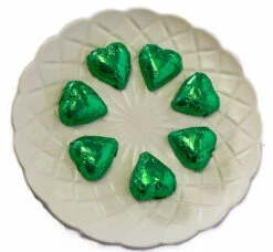 Hearts - Milk Chocolate Hearts In Green Foil 350g