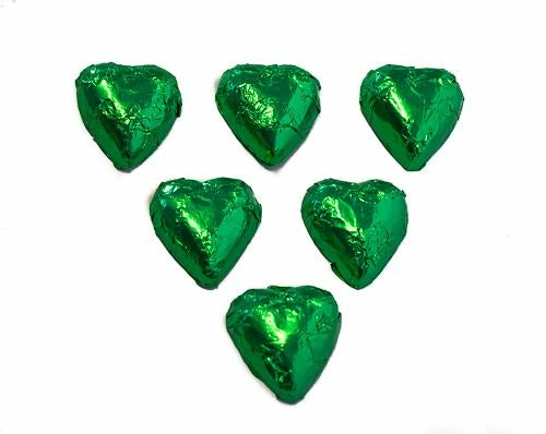 Hearts - Milk Chocolate Hearts In Green Foil 1kg 4 Hearts - Milk Chocolate Hearts In Green Foil 1kg - Image 2