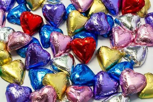 Hearts - Chocolate Hearts In Mixed Foil (5kg Bulk) 4 Hearts - Chocolate Hearts In Mixed Foil (5kg Bulk) - Image 2