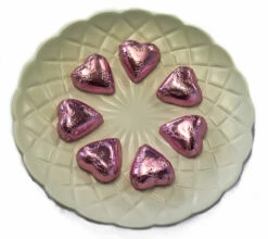 Hearts - Chocolate Hearts In Light Pink Foil (5kg Bulk)