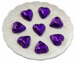 Hearts - Milk Chocolate Hearts In Purple Foil 350g