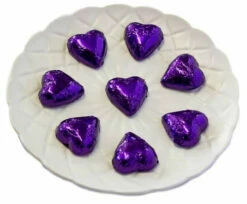 Hearts - Milk Chocolate Hearts In Purple Foil 1kg