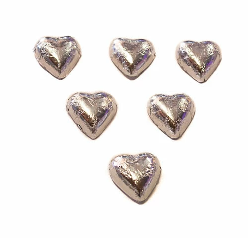 Hearts - Chocolate Hearts In Silver Foil (5kg Bulk) 4 Hearts - Chocolate Hearts In Silver Foil (5kg Bulk) - Image 2