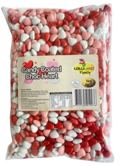 Candy Shell Red, Pink And White Chocolate Hearts 1kg 9 Candy Shell Red, Pink And White Chocolate Hearts 1kg -SUNSHINE CONFECTIONERY Shop RedCandyCoatedChocHearts