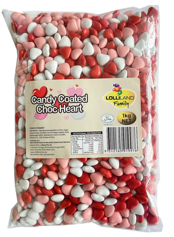 Candy Shell Red, Pink And White Chocolate Hearts 1kg 6 Candy Shell Red, Pink And White Chocolate Hearts 1kg - Image 4