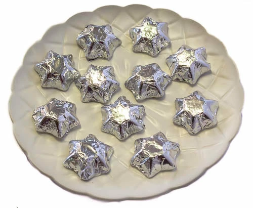 Stars - Chocolate Foil Stars - Silver 300g 3 Stars - Chocolate Foil Stars - Silver 300g