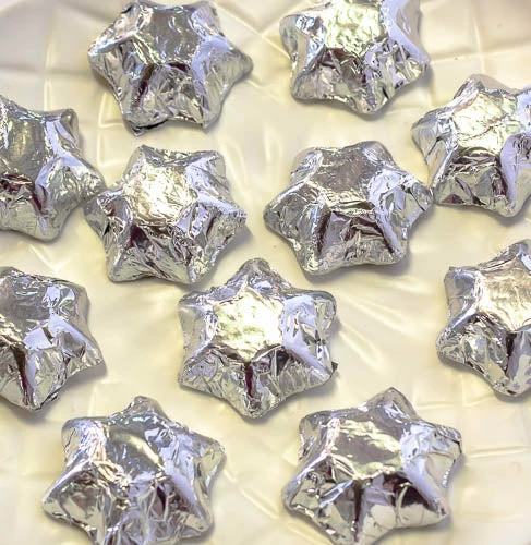 Stars - Chocolate Foil Stars - Silver 300g 4 Stars - Chocolate Foil Stars - Silver 300g - Image 2